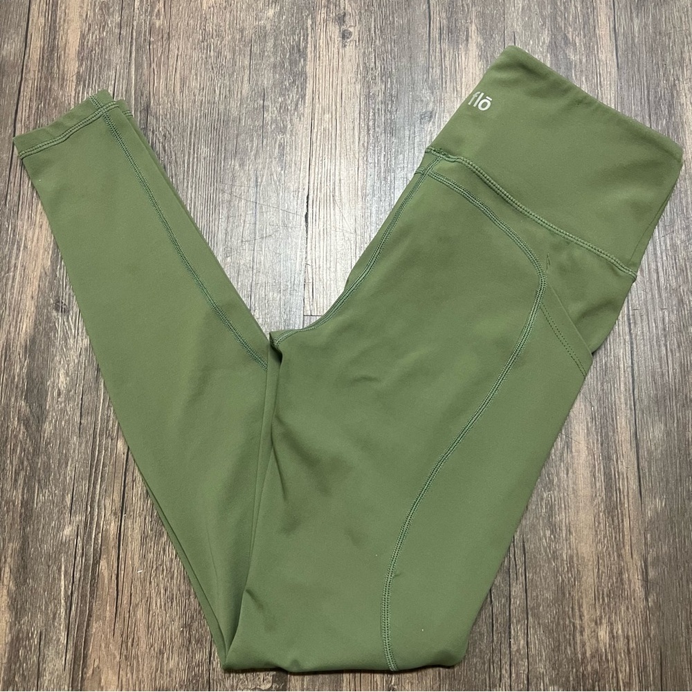 Flo Activewear Kyla Military Green High-Waisted Women's Compression Leggings S View 3